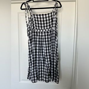 Black and white gingham tie strap dress